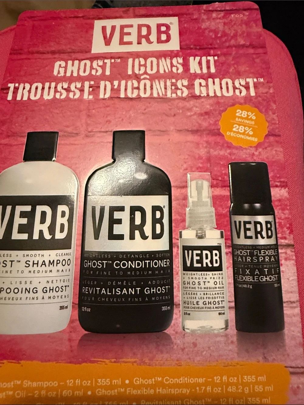 UnisexVERB Haircare Ghost Icons Kit - Pink bag NWT